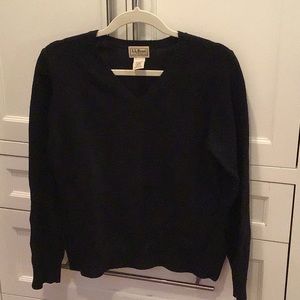 L.L. Bean Black V-Neck Sweater